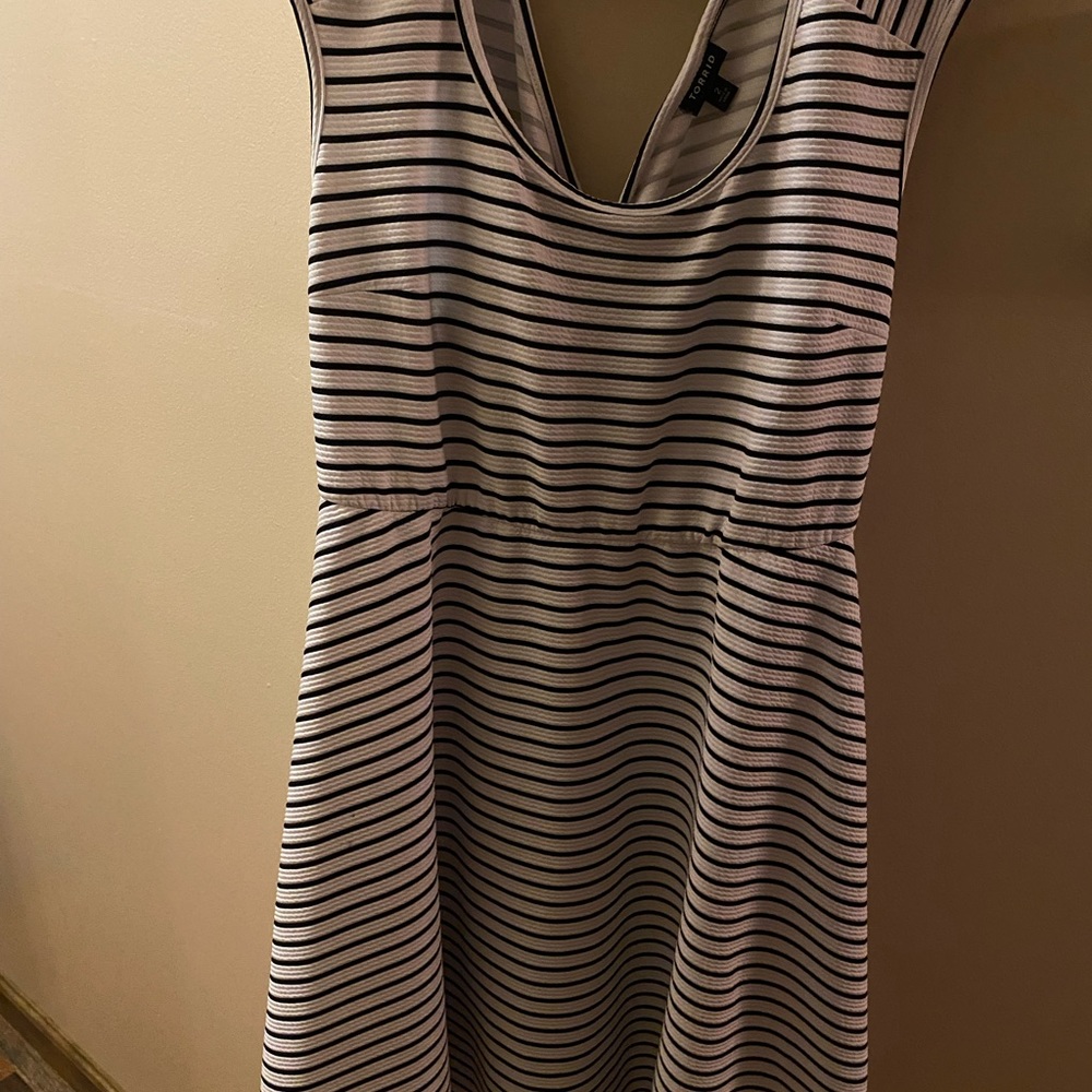 torrid, 2X, black and white striped, sleeveless dress